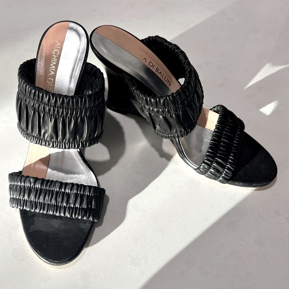 ALCHIMIA DI BALLIN Leather Wedge Heels - Picture 2 of 14